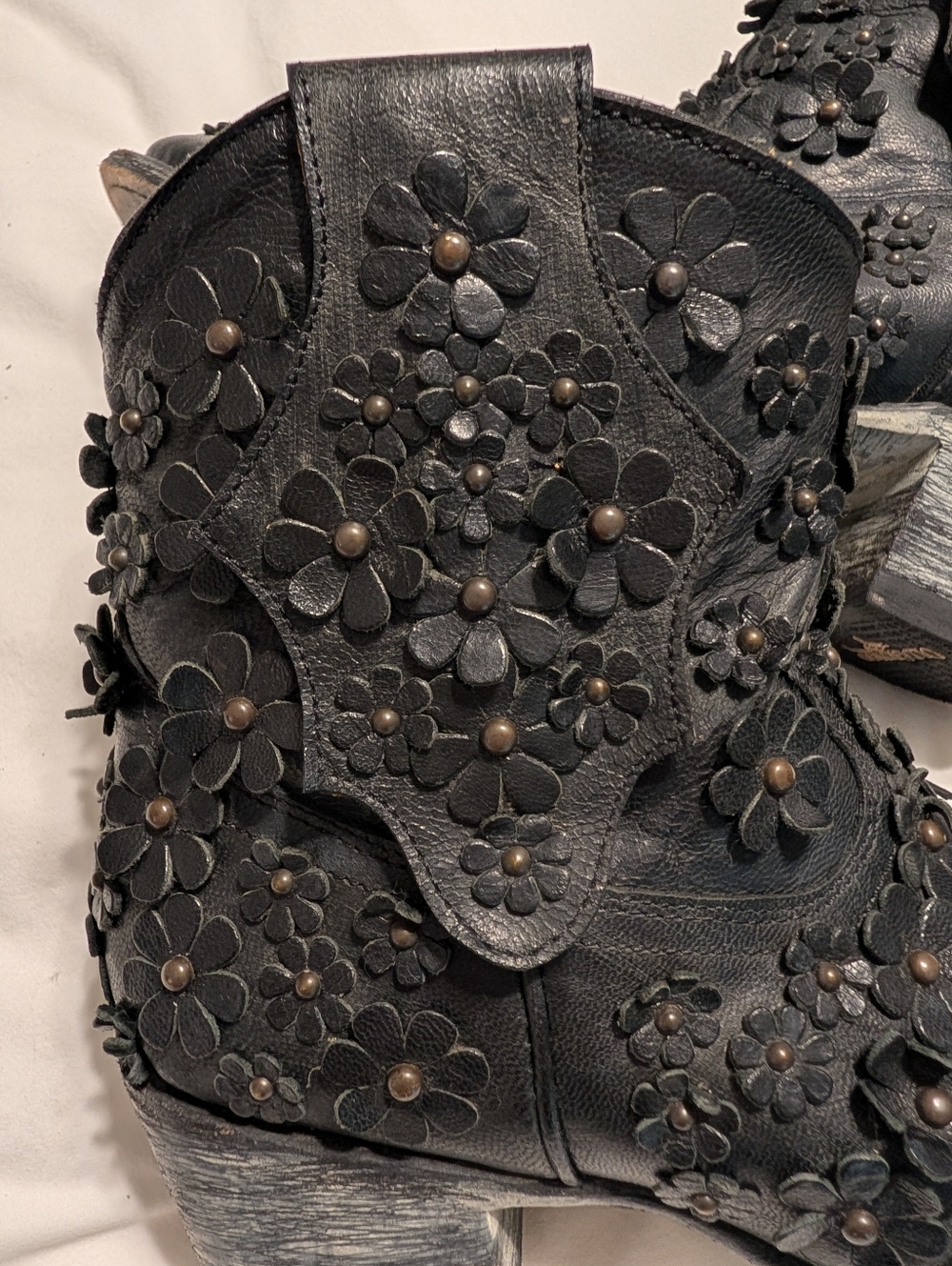 Old Gringo Vesuvio Floral Black Goat & Calf Leather Hippie Chic Cowgirl Boots - Picture 7 of 16